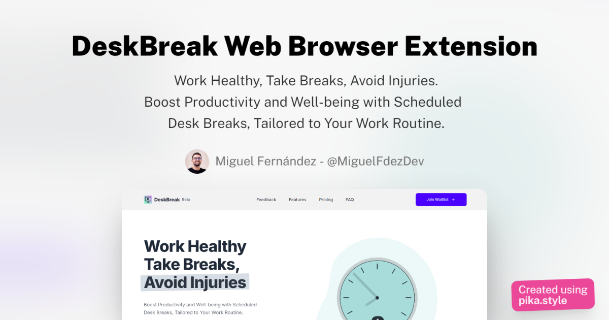 Project Image DeskBreak - A Chrome Extension for Desk Workers